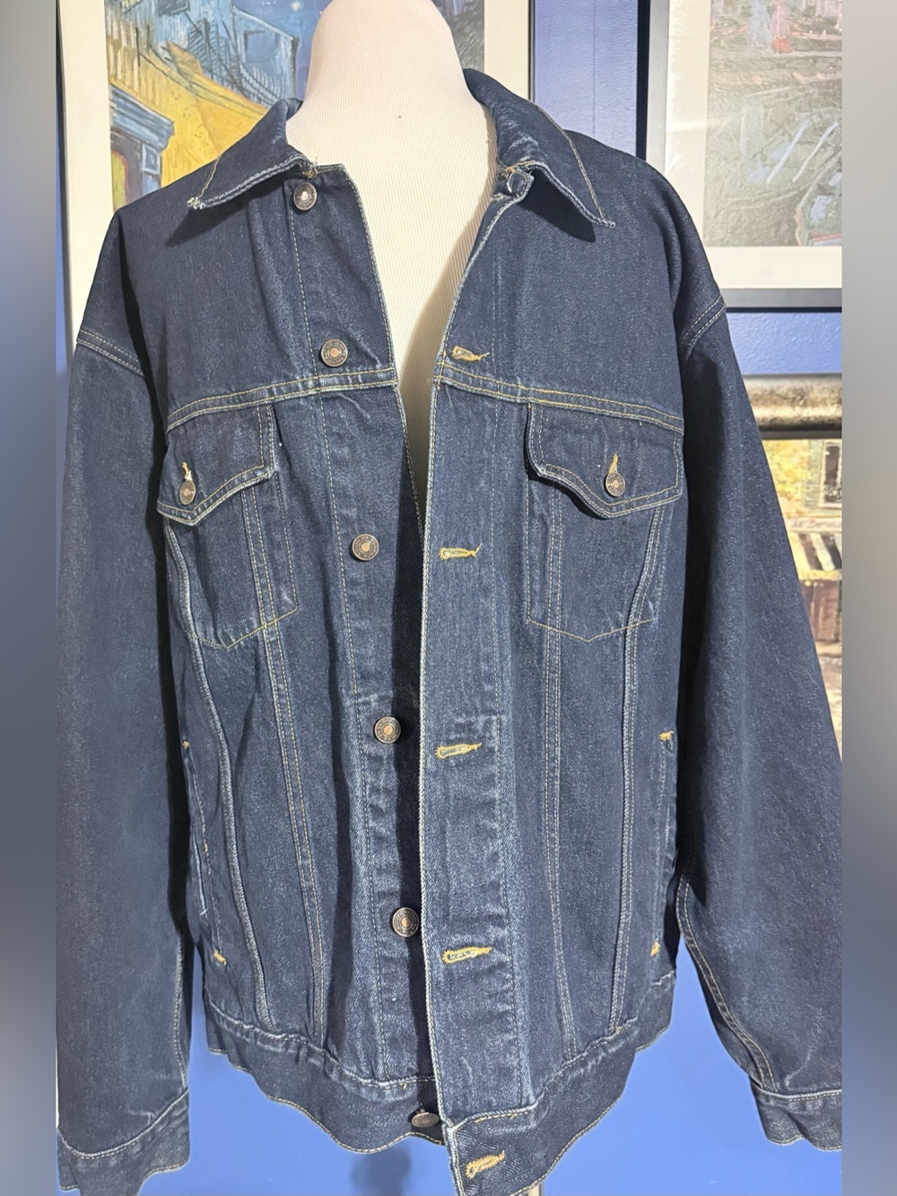 Vintage Route 66 Denim Trucker Jacket Size-XL
